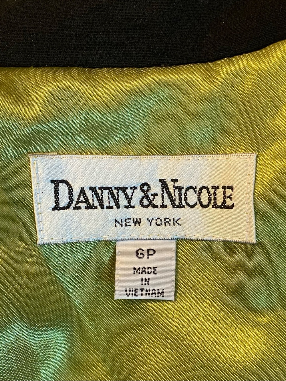 Vintage 90s Black Women's Tailored Jacket Blazer with Lime Green Trim Piping, SM - Picture 4 of 4